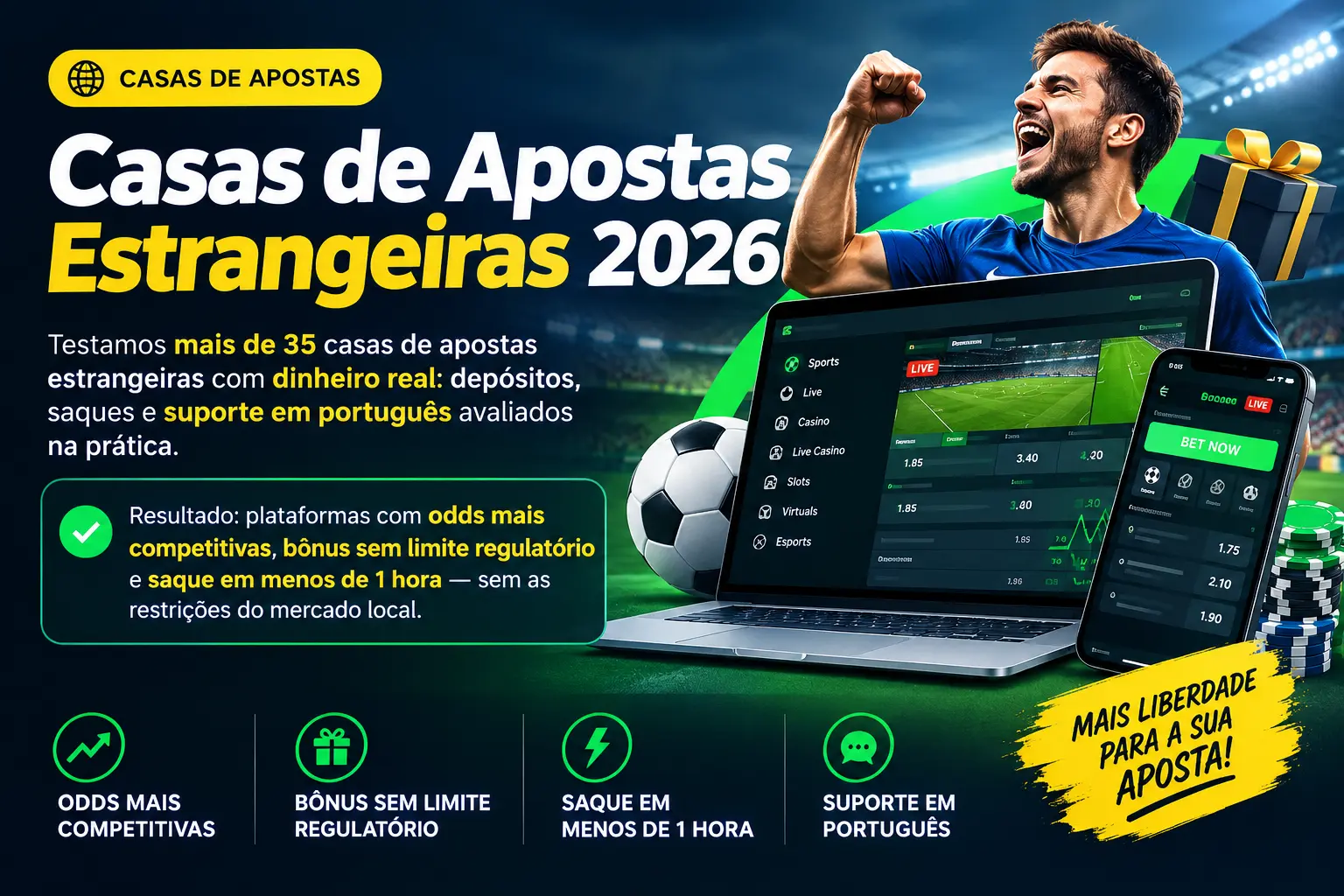 Casas de Apostas Estrangeiras 2026 — Melhores Cassinos Internacionais
